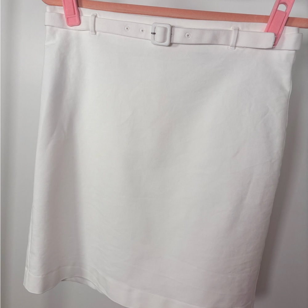 Ann Taylor White Mini Skirt with Belt